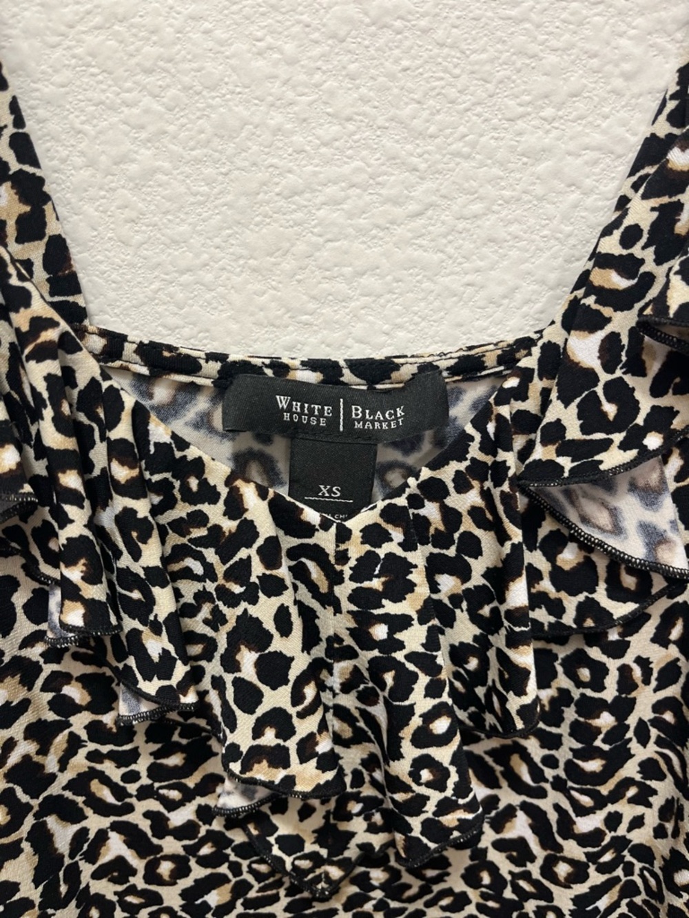WHBM Leopard Print Ruffle Tank - Picture 4 of 4